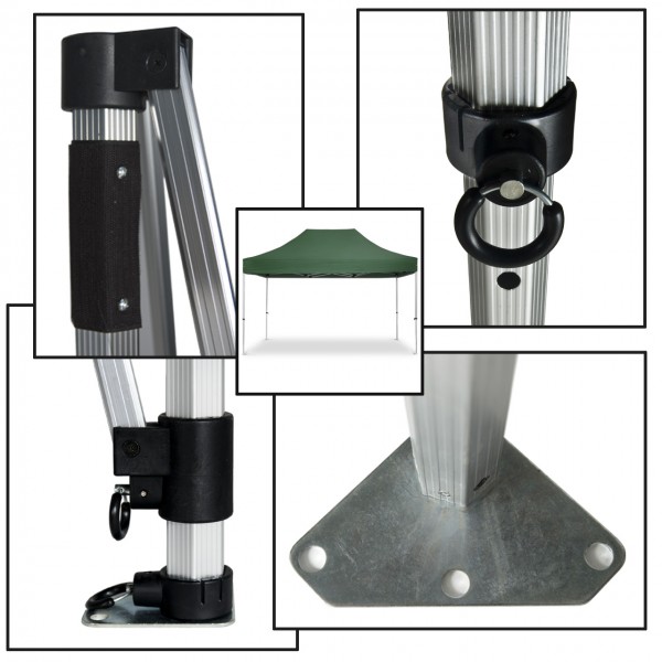 Duratent Faltpavillon, Hexa40, 3x4,5m, grün