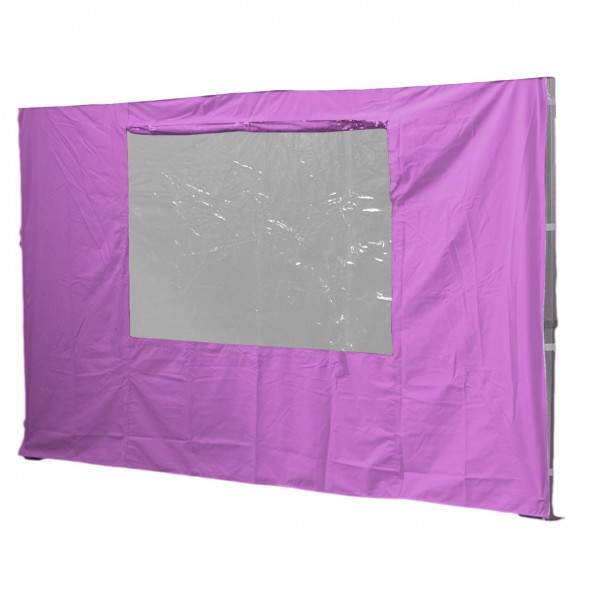 3m Seitenwand mit Fenster, lila, 300 g/m²