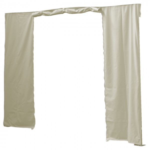 3m Seitenwand mit Tür, beige, 300 g/m²