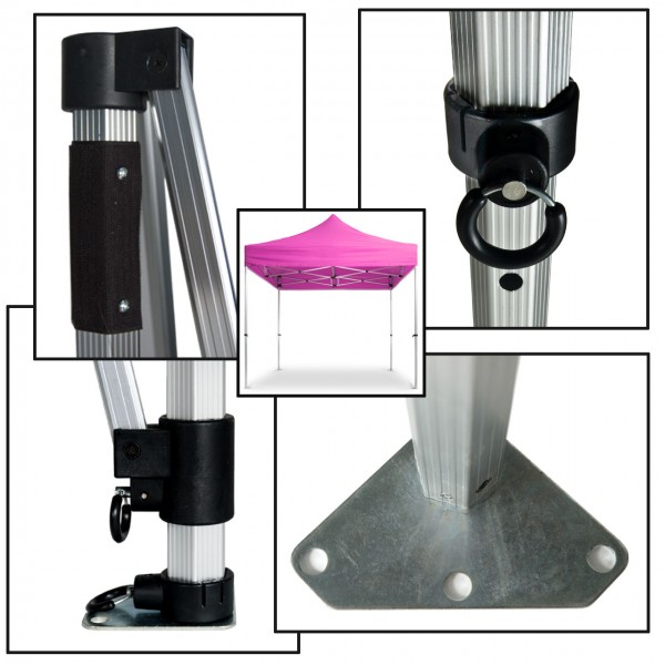 Duratent Faltpavillon, Hexa40, 3x3m, pink