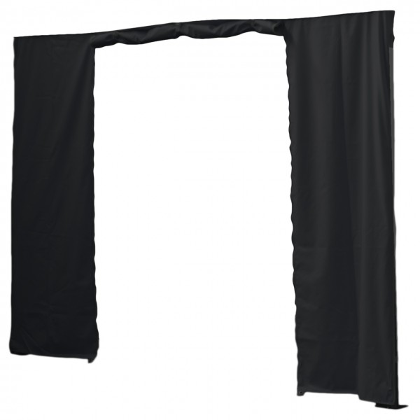 3m Seitenwand, Tür, schwarz, 450 g/m²