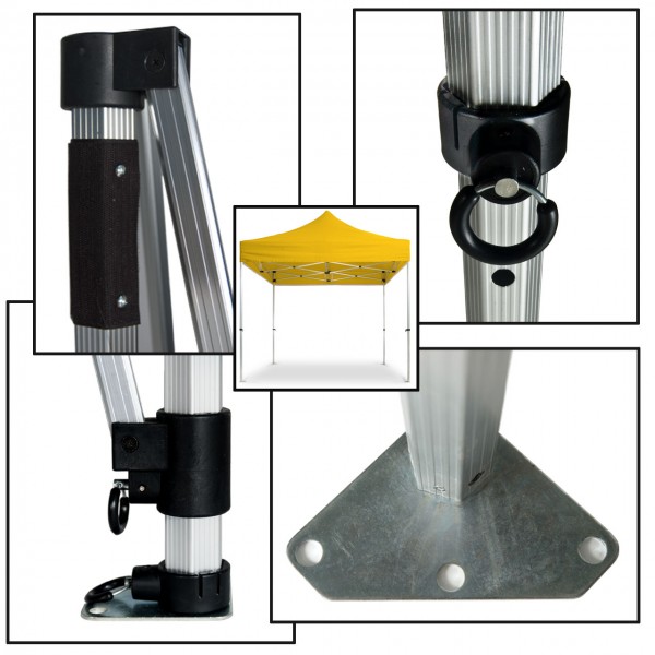 Duratent Faltpavillon, Hexa40, 3x3m, gelb