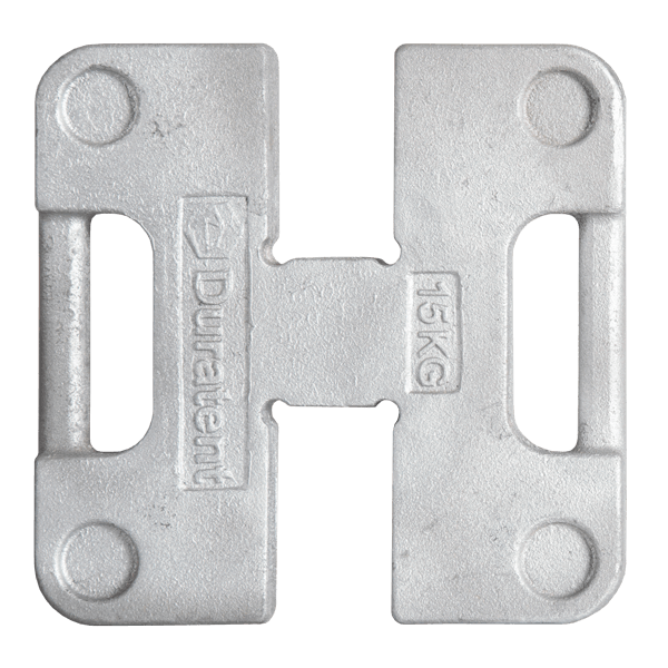 Gewicht 15kg silber, H-Form