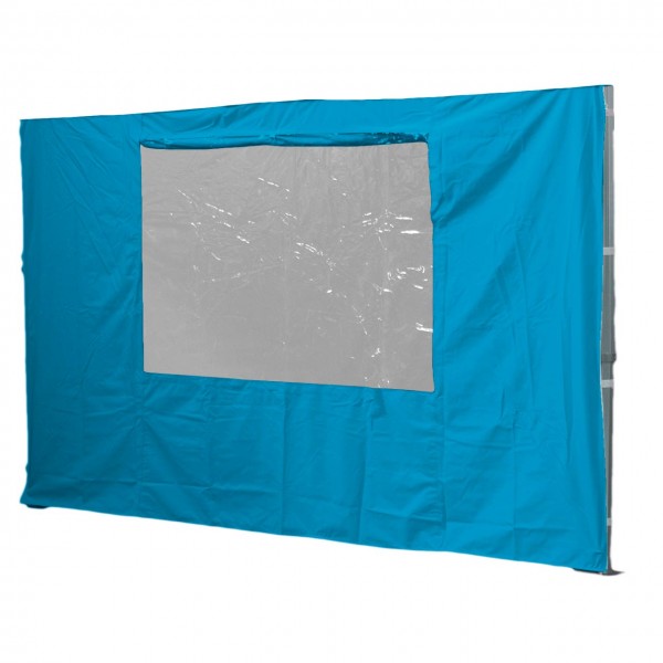 3m Seitenwand mit Fenster, himmelblau, 300 g/m²