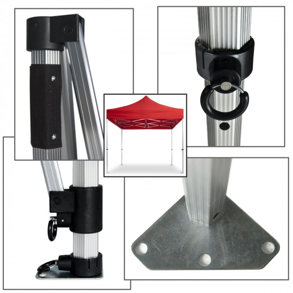 Duratent Faltpavillon, Hexa40, 3x3m, rot