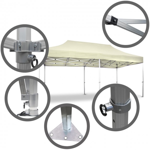 Duratent Faltpavillon, Hexa50, 3x6m, beige