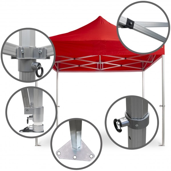 Duratent Faltpavillon, Hexa50, 3x3m, rot