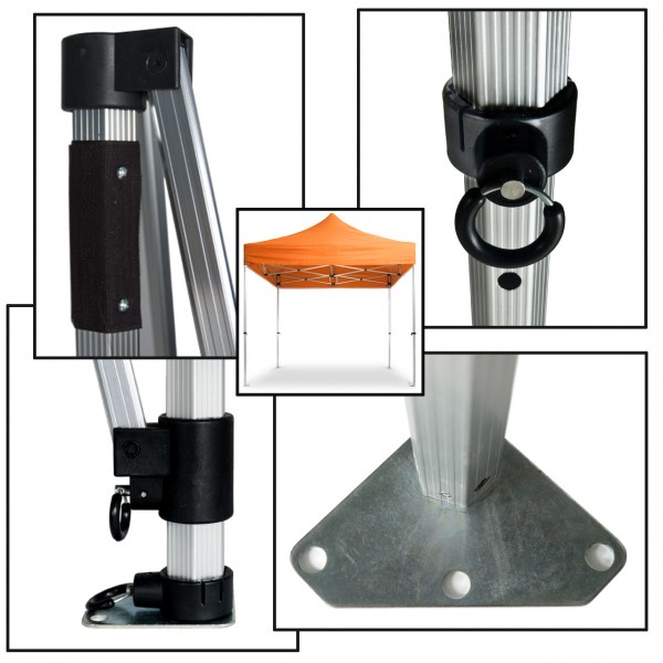 Duratent Faltpavillon, Hexa40, 3x3m, orange
