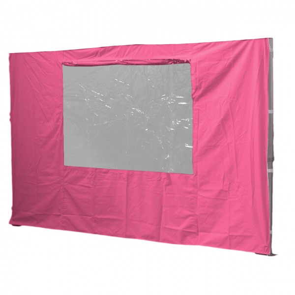 3m Seitenwand mit Fenster, pink, 300 g/m²