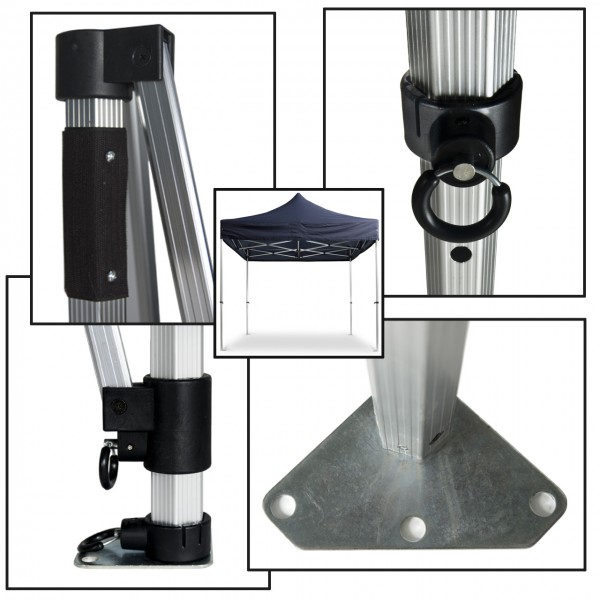 Duratent Faltpavillon, Hexa40, 3x3m, blau