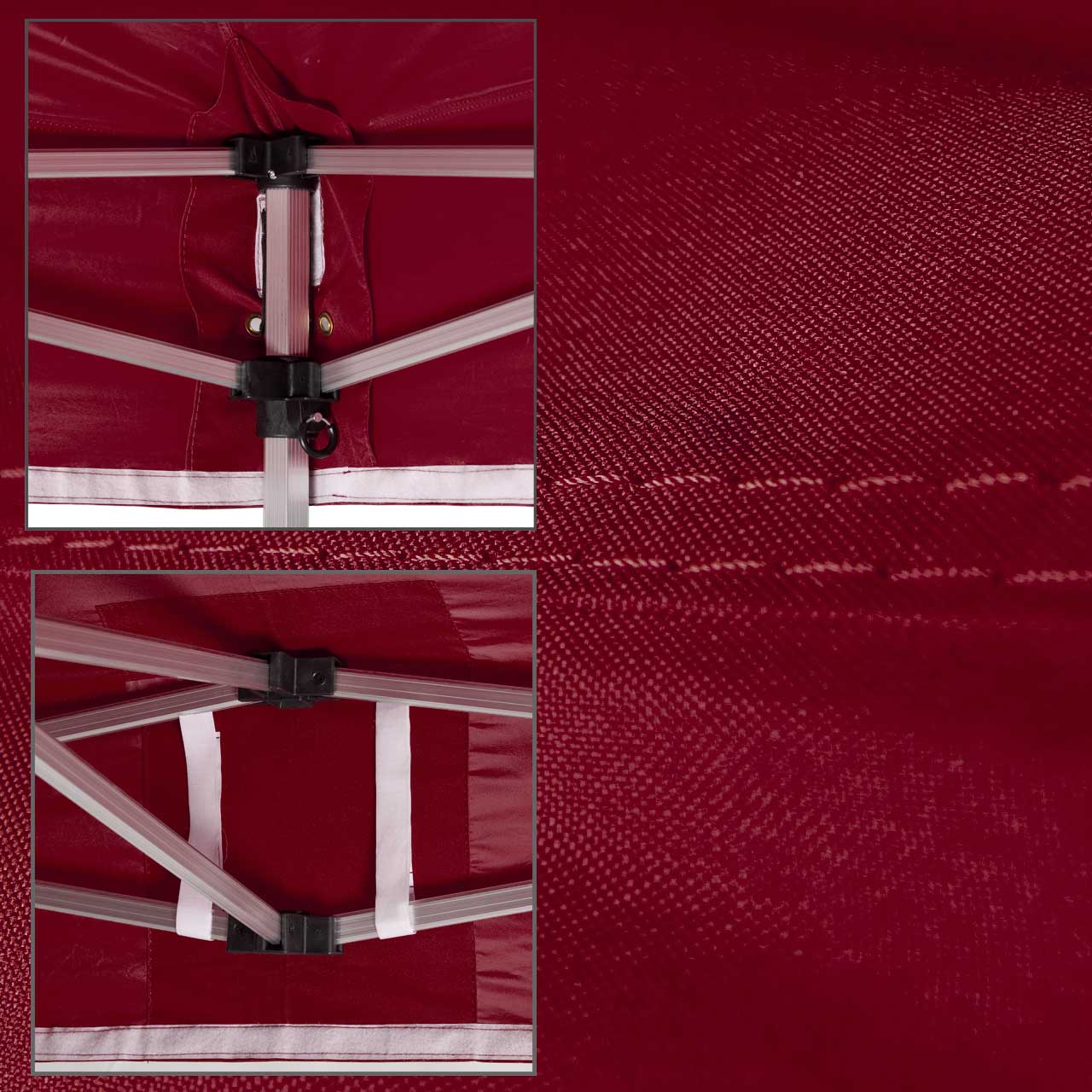 Faltpavillon-Dach-burgund