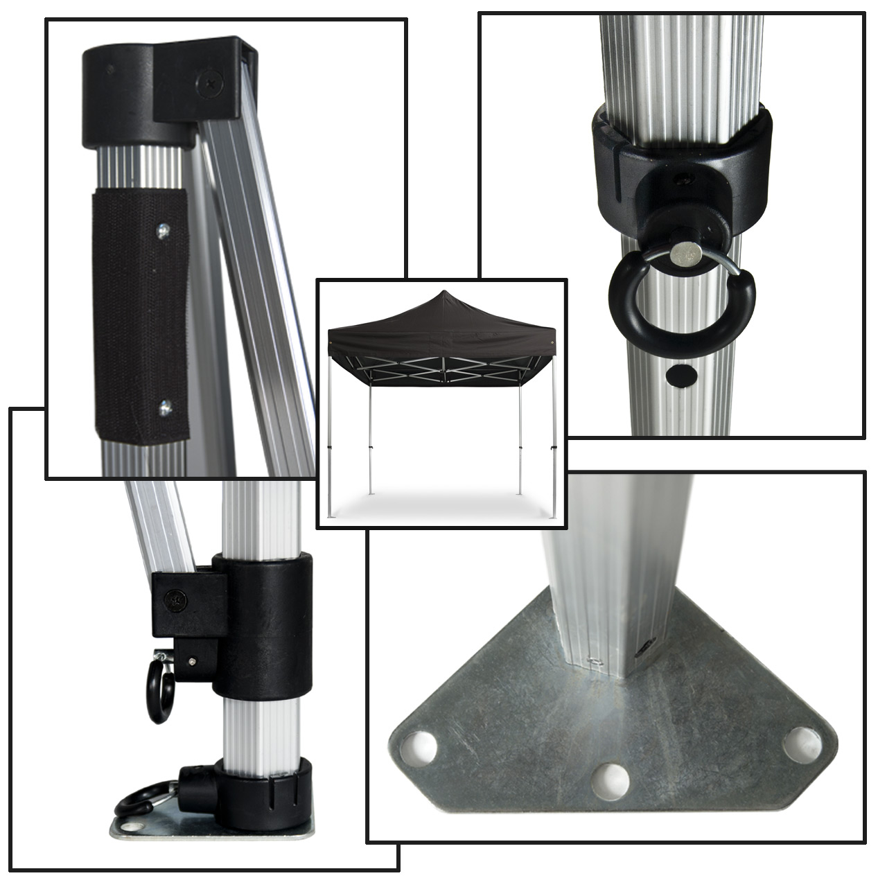 Profifaltpavillon-Konstruktion-schwarz-40mm