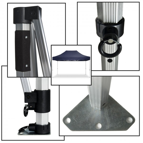 Duratent Faltpavillon, Hexa40, 3x4,5m, blau