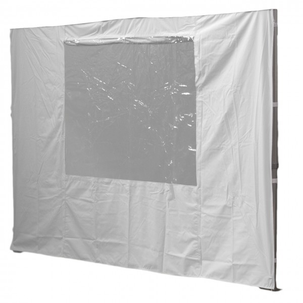 3m Seitenwand mit Fenster, weiß, 300 g/m²
