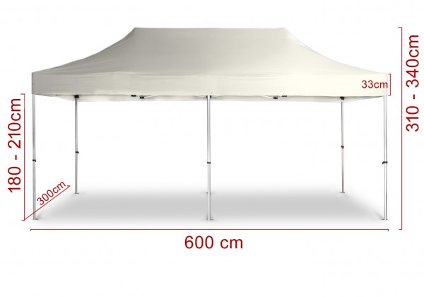 Duratent Faltpavillon, Hexa50, 3x6m, blau