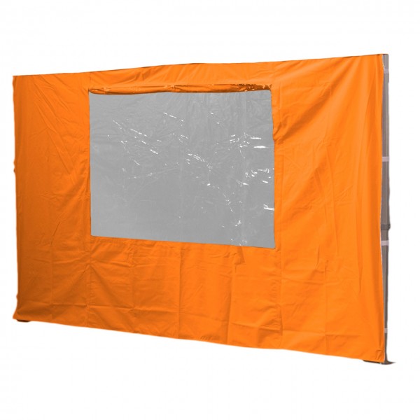 3m Seitenwand mit Fenster, orange, 300 g/m²