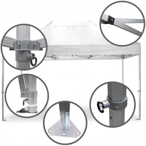 Duratent Faltpavillon, Hexa50, 3x4,5m, weiß