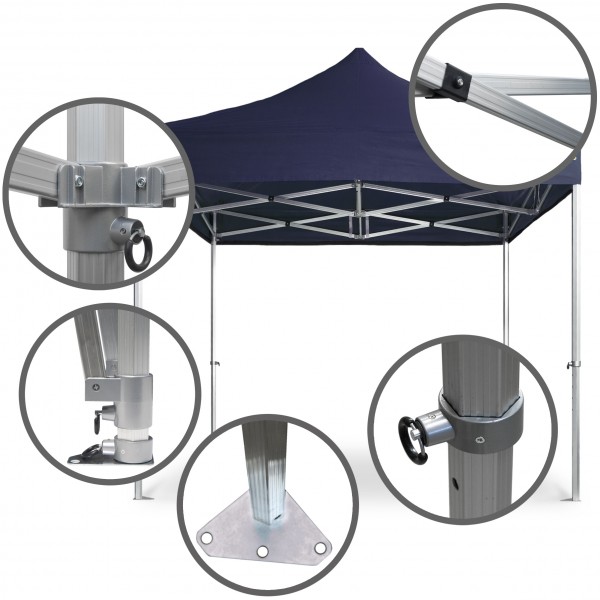 Duratent Faltpavillon, Hexa50, 3x3m, blau