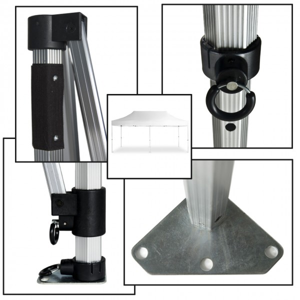 Duratent Faltpavillon, Hexa40, 3x6m, weiß