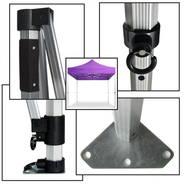 Duratent Faltpavillon, Hexa40, 3x3m, lila