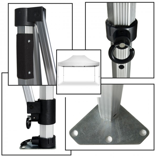 Duratent Faltpavillon, Hexa40, 3x4,5m, weiß
